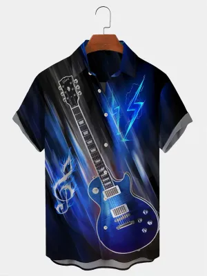 Guitar Music Men's hawaiian Shirts
