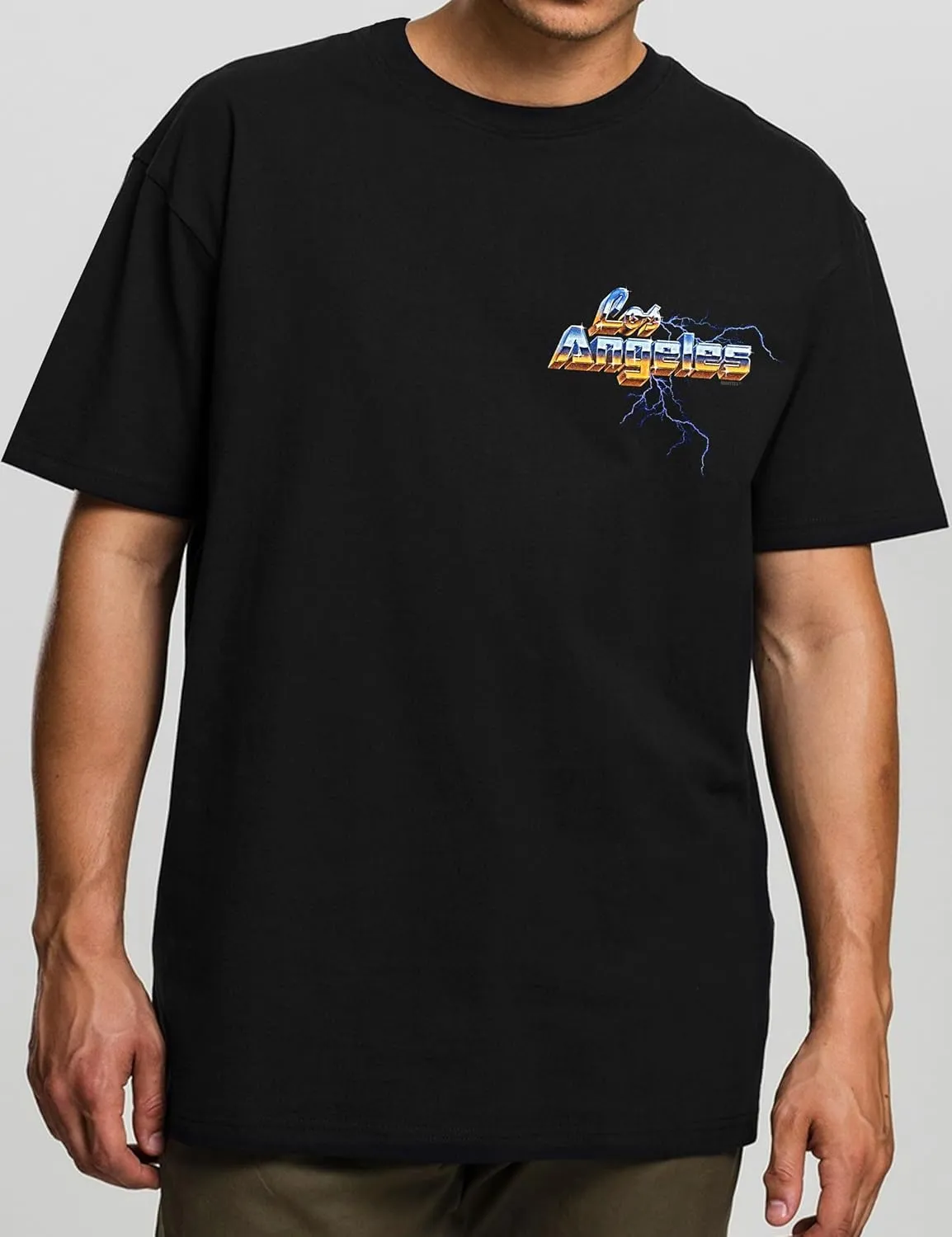 Heavyweight Black Band Tshirt 80s and 90s Heavy Metal Hair Band Tour Retro Synthwave Thick & Boxy Fit Vintage Back Print
