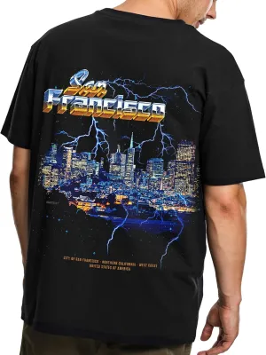 Heavyweight Black Band Tshirt 80s and 90s Heavy Metal Hair Band Tour Retro Synthwave Thick & Boxy Fit Vintage Back Print