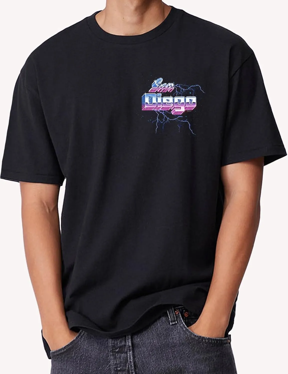 Heavyweight Black Band Tshirt 80s and 90s Heavy Metal Hair Band Tour Retro Synthwave Thick & Boxy Fit Vintage Back Print