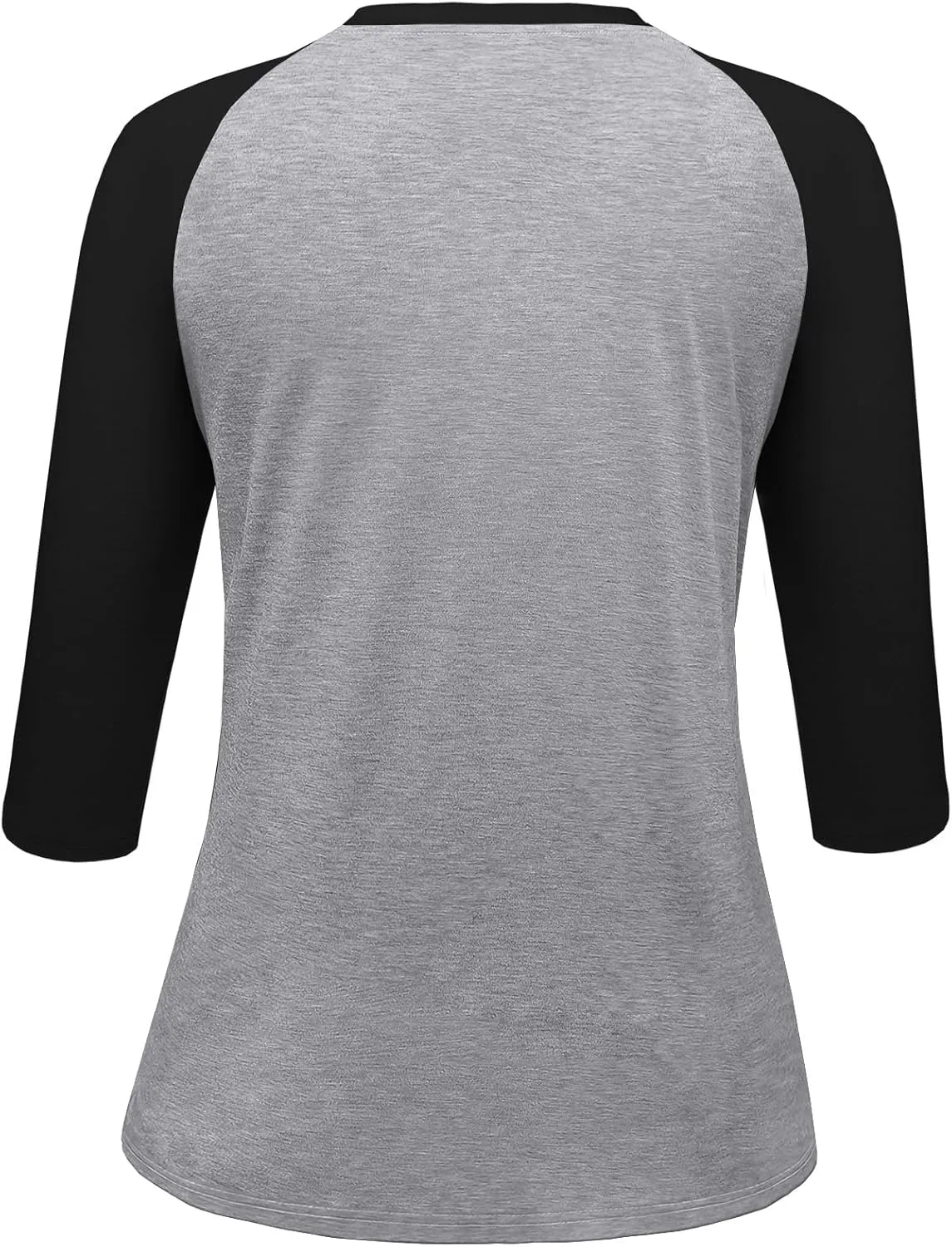 Heymiss Womens Tops 3/4 Sleeve Shirts Round Neck Loose Casual Tshirts Color Block Summer Tees