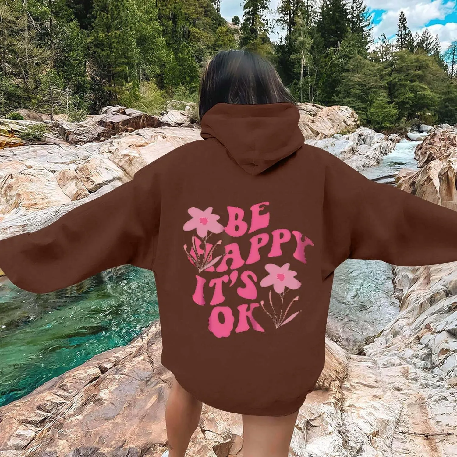 Hoodies for Women Plus Size Graphic Oversized Hooded Sweatshirts Casual Y2K Teen Girl Pullover Top Fall Clothes 2024