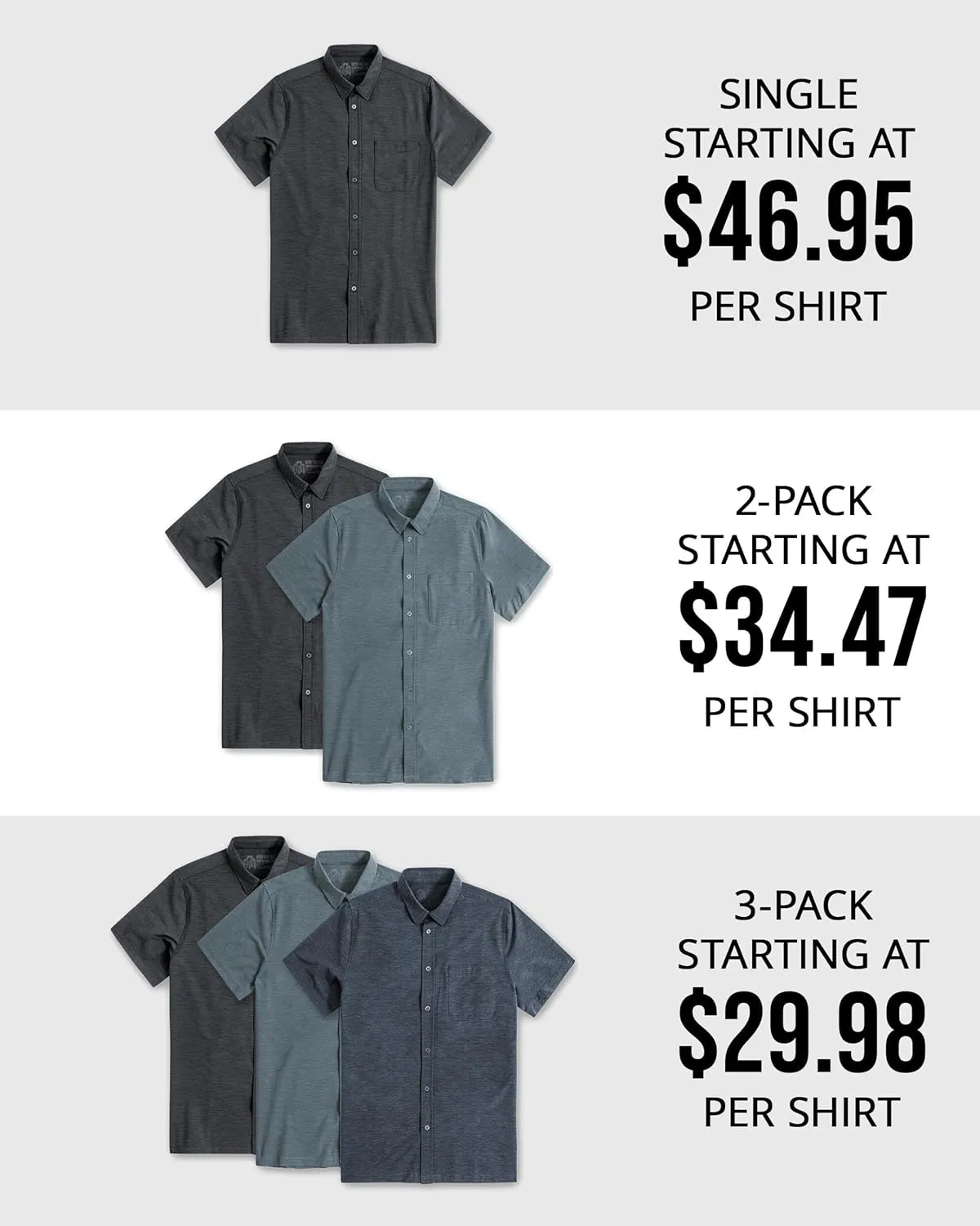 INTO THE AM Men's Casual Button Up Shirt Essential Short Sleeve Button Down Shirts - Stylish Business Casual Dress Shirt