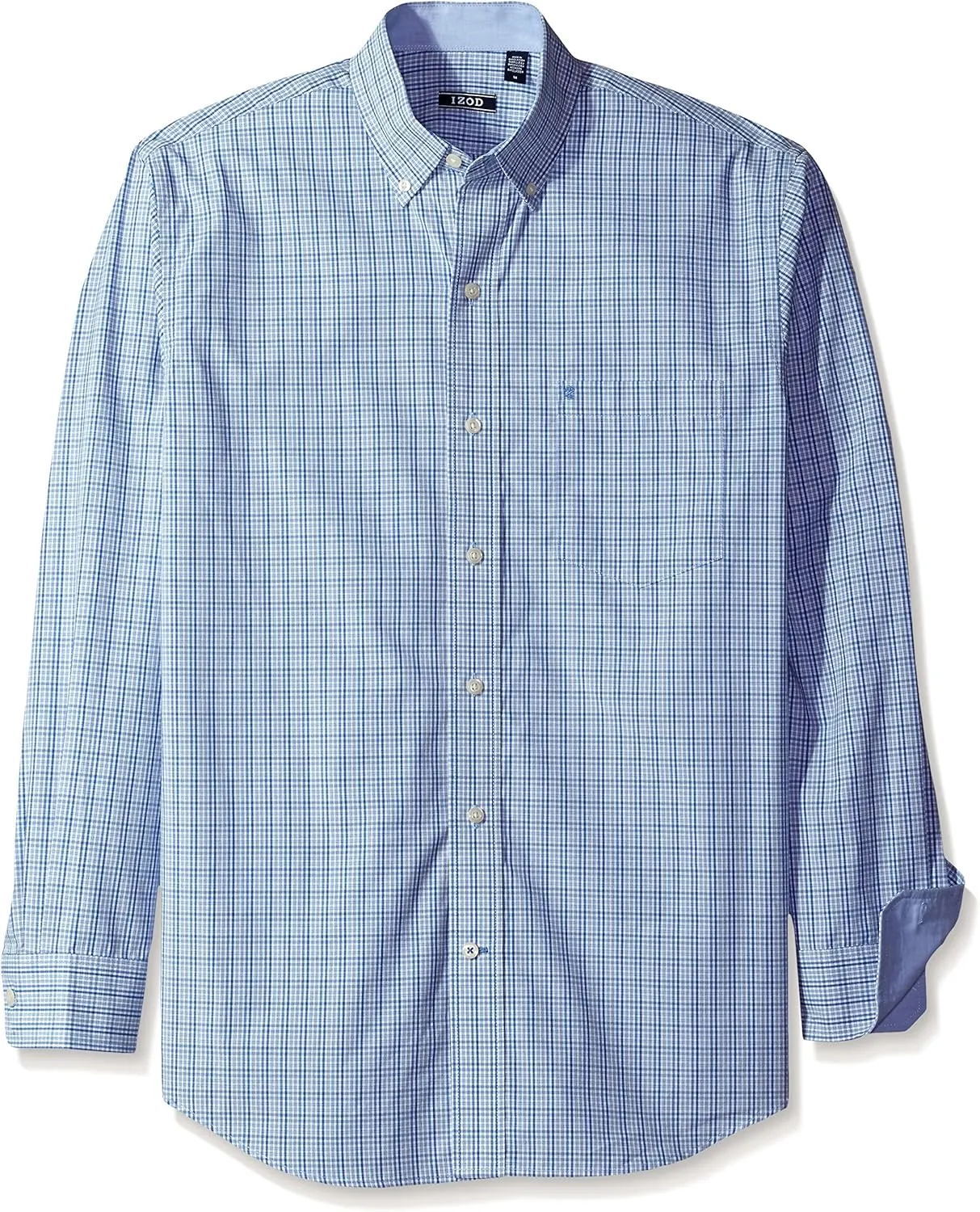IZOD Men's Button Down Long Sleeve Stretch Performance Plaid Shirts