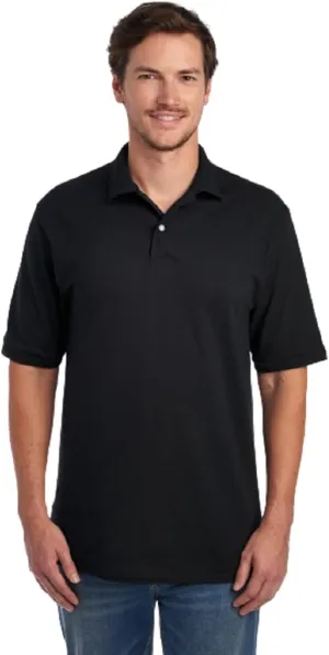 Jerzees Men's Short Sleeve Polo Shirts, Cotton Blend, Two Button Closure, Regular Fit, Sizes S-5x