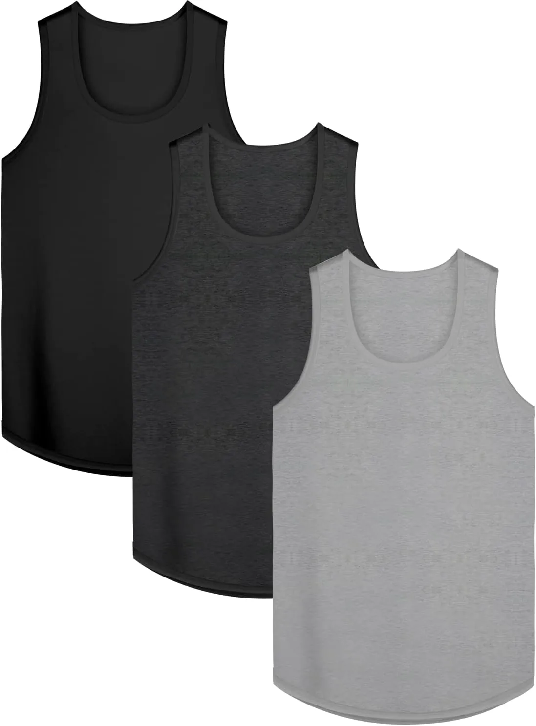 KAWATA Men's Workout Tank Tops Quick Dry Gym Muscle Tees Fitness Bodybuilding Sleeveless T Shirts