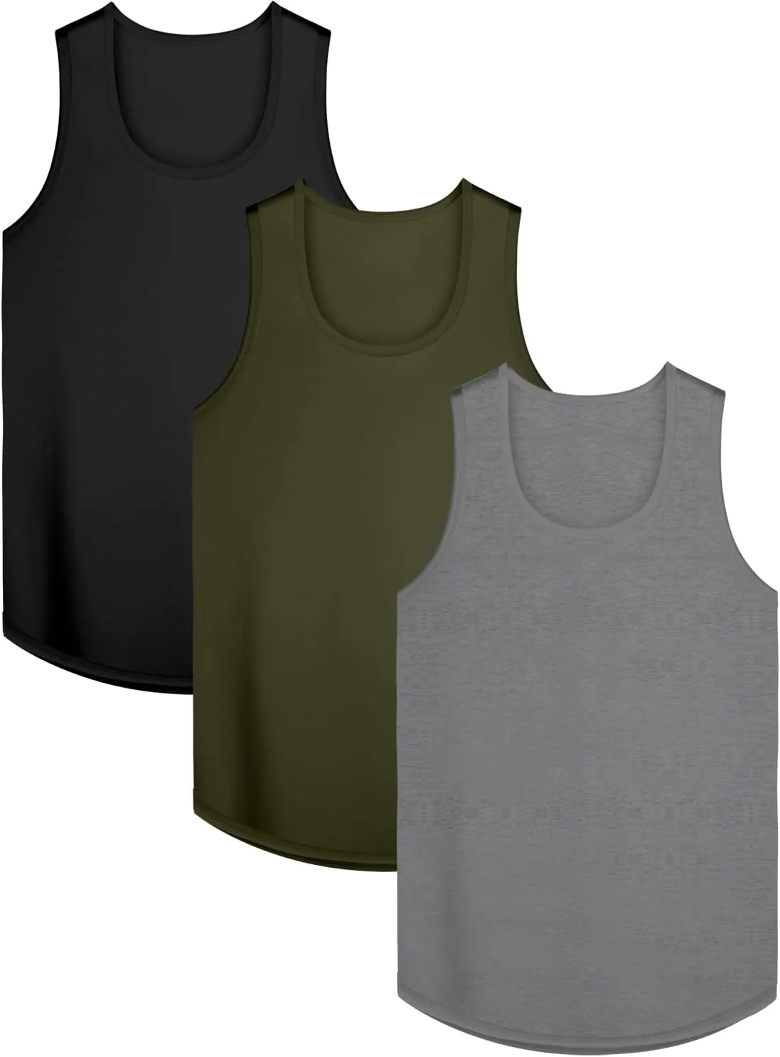 KAWATA Men's Workout Tank Tops Quick Dry Gym Muscle Tees Fitness Bodybuilding Sleeveless T Shirts