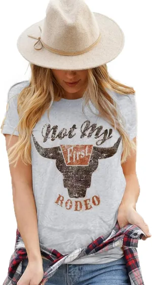 Let 'er Rip Cowboy T-Shirt Tee Women Casual Country Music Short Sleeve Tees Tops