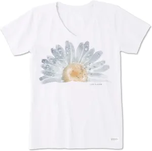 Life is Good Women's Crusher Tee, Short Sleeve Cotton Graphic T-Shirts, Watercolor Daisy Birds