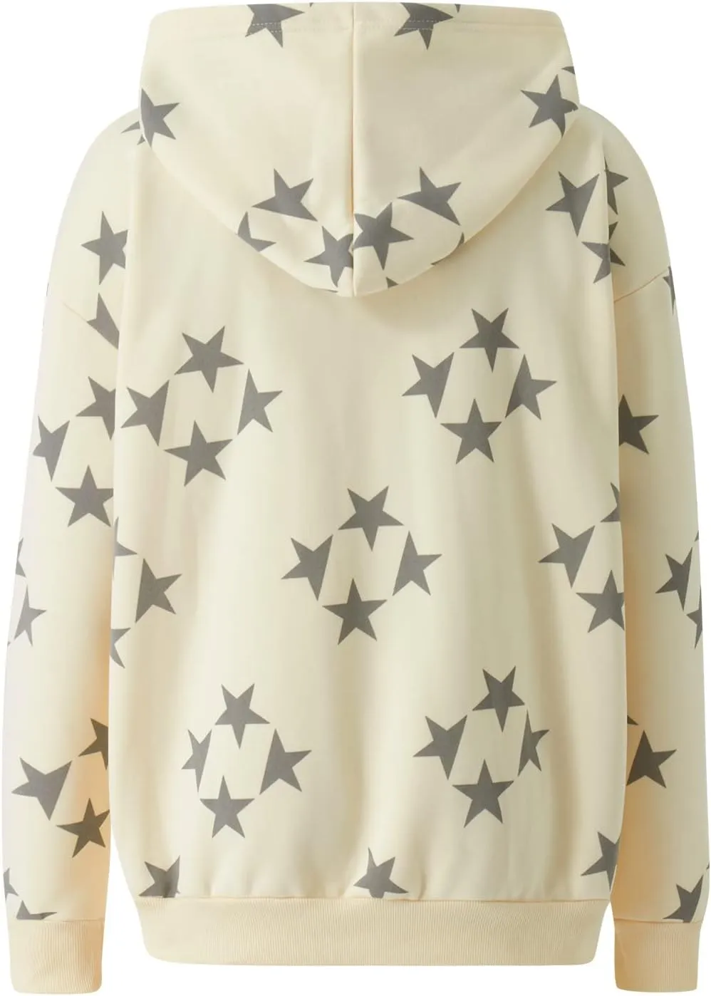 lisenraIn Women Teen Girls Star Pattern Zip Up Hoodie Y2K Vintage Oversized Sweatshirt Spring Fall Aesthetic Trendy Jacket