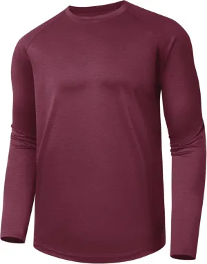Long Sleeve Shirts for Men - Quick Dry Moisture Wicking Sun Protection UV UPF 50 Tee T Shirts for Fishing Workout Running