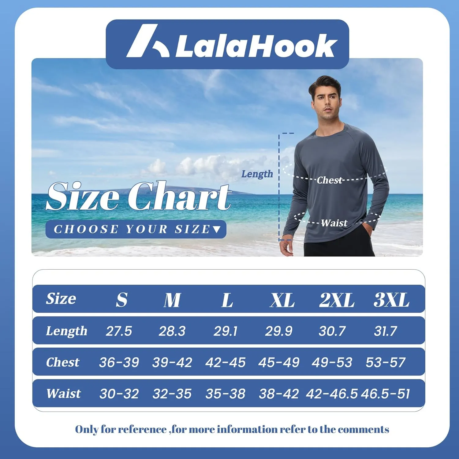 Long Sleeve Shirts for Men - Quick Dry Moisture Wicking Sun Protection UV UPF 50 Tee T Shirts for Fishing Workout Running