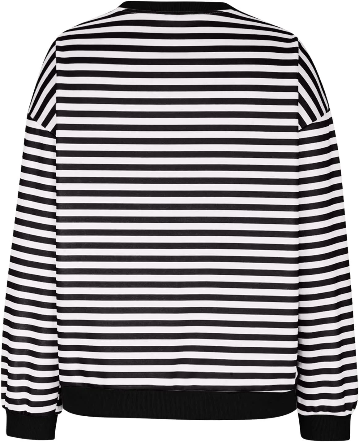 Long Sleeve Sweatshirt for Women Stripe Color Block Sweatshirt Casual Oversized Sweatshirt Crew Neck Pullover