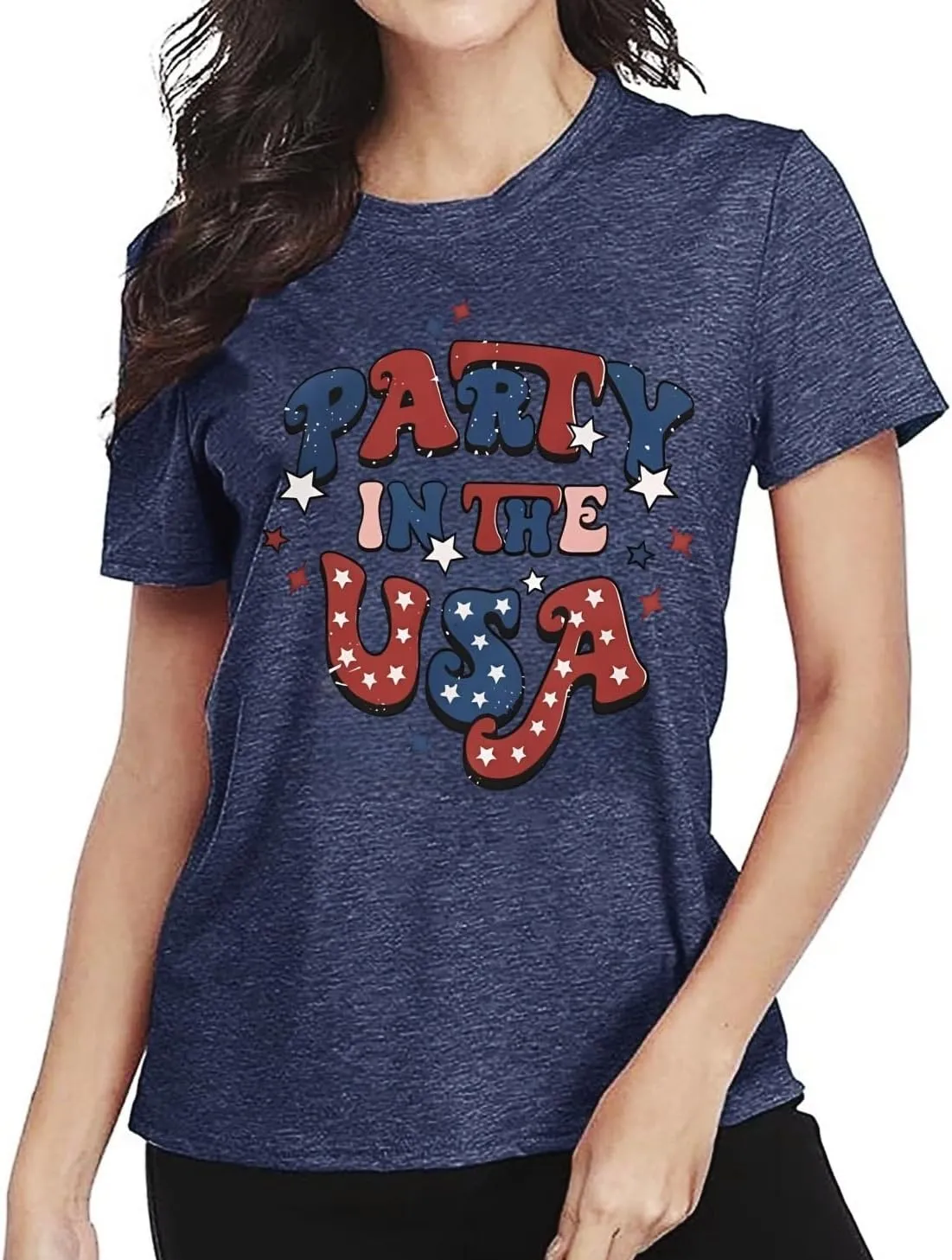 Loves Jesus and America Too Shirt USA Graphic Tees 4th of July Patriotic Independence Day Shirt