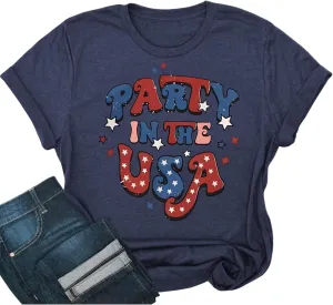 Loves Jesus and America Too Shirt USA Graphic Tees 4th of July Patriotic Independence Day Shirt