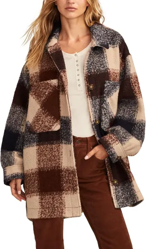 Lucky Brand Women's Oversized Plaid Shirt Jacket