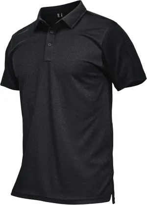MAGCOMSEN Men's Polo Shirts Tactical UPF 50  Quick Dry Performance Short Sleeve Work Golf Shirts Lightweight Collared Pique
