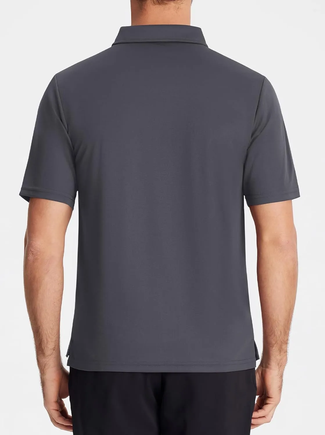 MAGCOMSEN Polo Shirts for Men with Pocket Short Sleeve Collared Golf Shirts Quick Dry Pique Performance Athletic Summer