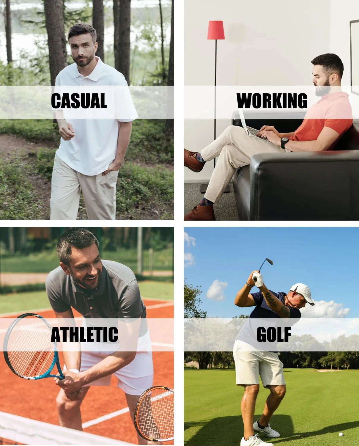 MAGCOMSEN Polo Shirts for Men with Pocket Short Sleeve Collared Golf Shirts Quick Dry Pique Performance Athletic Summer