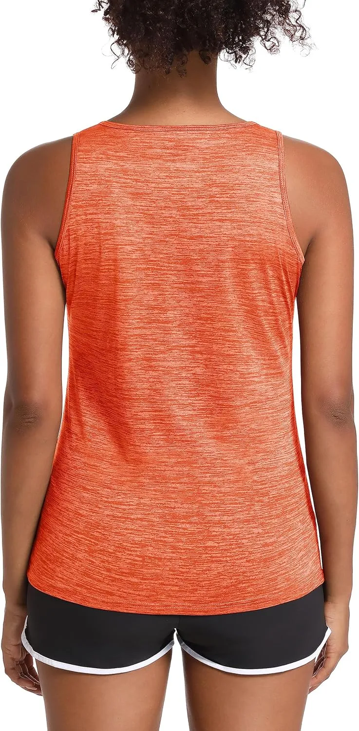 MAGCOMSEN Women's Workout Tank Tops Quick Dry Sleeveless Running Athletic Shirts Moisture Wicking Gym Yoga Tops