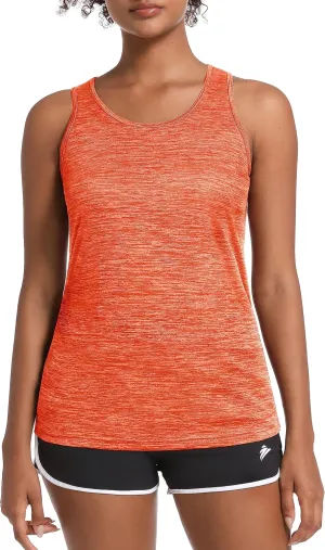 MAGCOMSEN Women's Workout Tank Tops Quick Dry Sleeveless Running Athletic Shirts Moisture Wicking Gym Yoga Tops