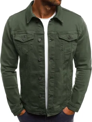 Maiyifu-GJ Men's Distressed Denim Jacket Long Sleeve Button Down Jean Coat Fashion Casual Slim Fit Trucker Biker Jackets