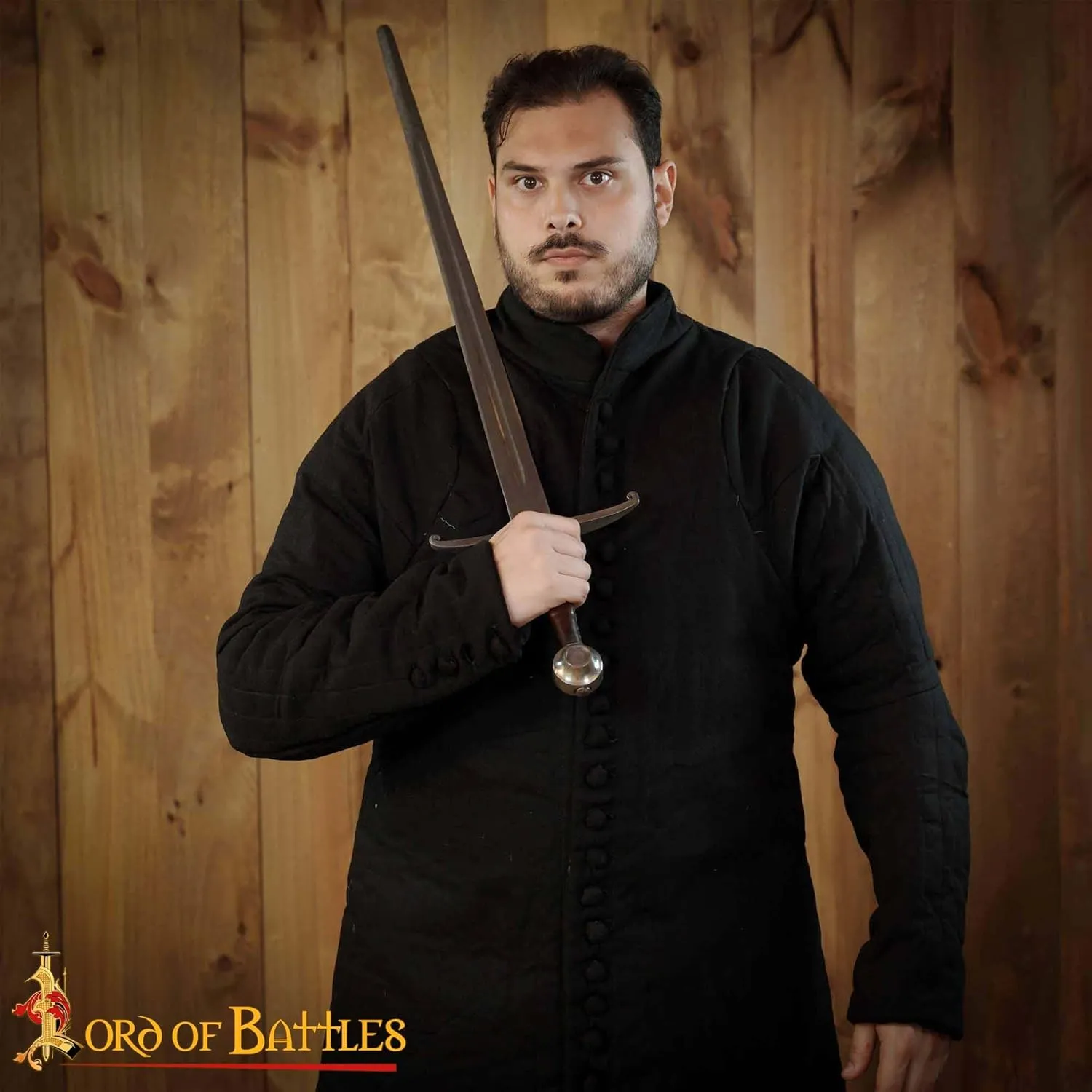 Medieval Gambeson Real Armor Quilted Gambeson with Buttoned Thick Padded Coat Canvas Cotton with Three Layers of Padding