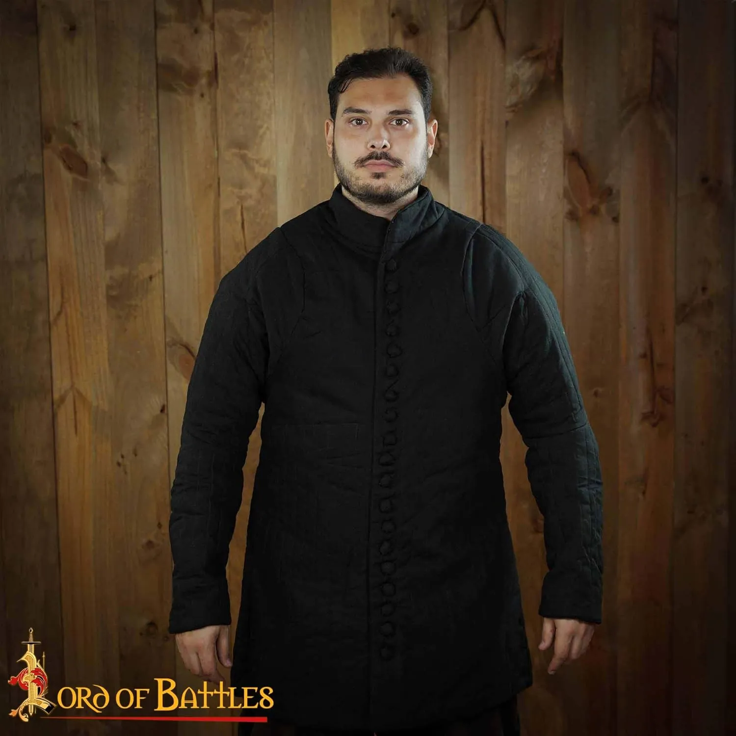 Medieval Gambeson Real Armor Quilted Gambeson with Buttoned Thick Padded Coat Canvas Cotton with Three Layers of Padding