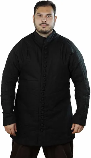 Medieval Gambeson Real Armor Quilted Gambeson with Buttoned Thick Padded Coat Canvas Cotton with Three Layers of Padding