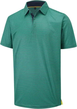 Men Golf Polo Shirts Short Sleeve Casual Print Dry Fit Moisture Wicking Performance Collared Golf Shirts for Men