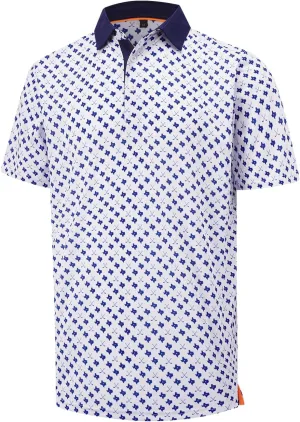 Men Golf Polo Shirts Short Sleeve Casual Print Dry Fit Moisture Wicking Performance Collared Golf Shirts for Men
