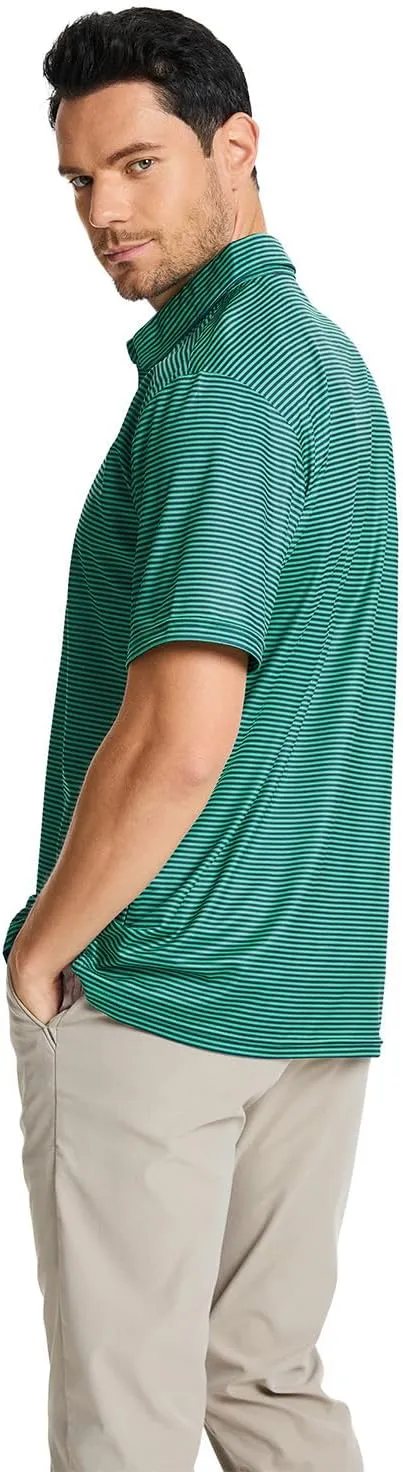 Men Golf Polo Shirts Short Sleeve Casual Print Dry Fit Moisture Wicking Performance Collared Golf Shirts for Men