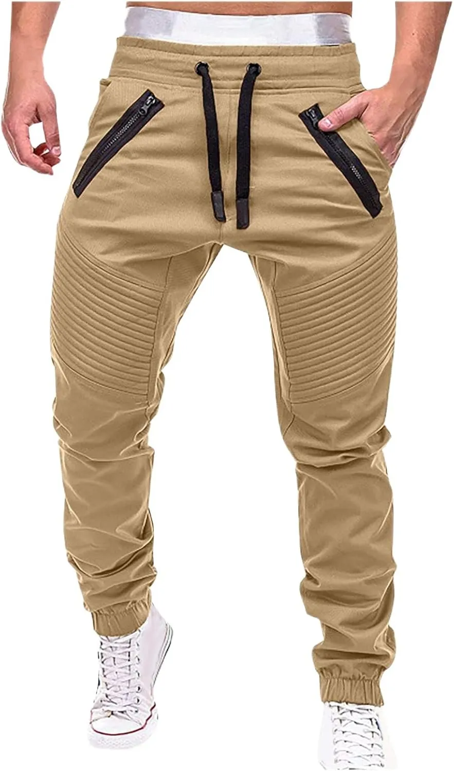 Mens Athletic Joggers Fashion Workout Pants Cargo Sweatpants Casual Sport Gym Loose Fit Trousers