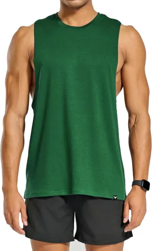 Men's Belief Drop Arm Tank Top Sleeveless Muscle T Shirts Gym Workout Stringers