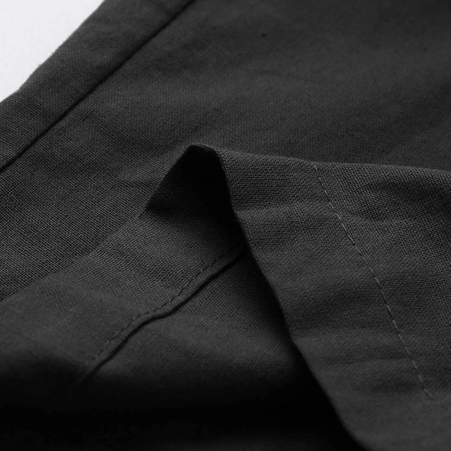 Mens Casual Linen Loose Fit Lightweight Pants Drawstring Summer Beach Yoga Pants Long Trousers