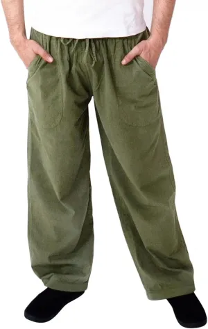 Mens Casual Linen Loose Fit Lightweight Pants Drawstring Summer Beach Yoga Pants Long Trousers