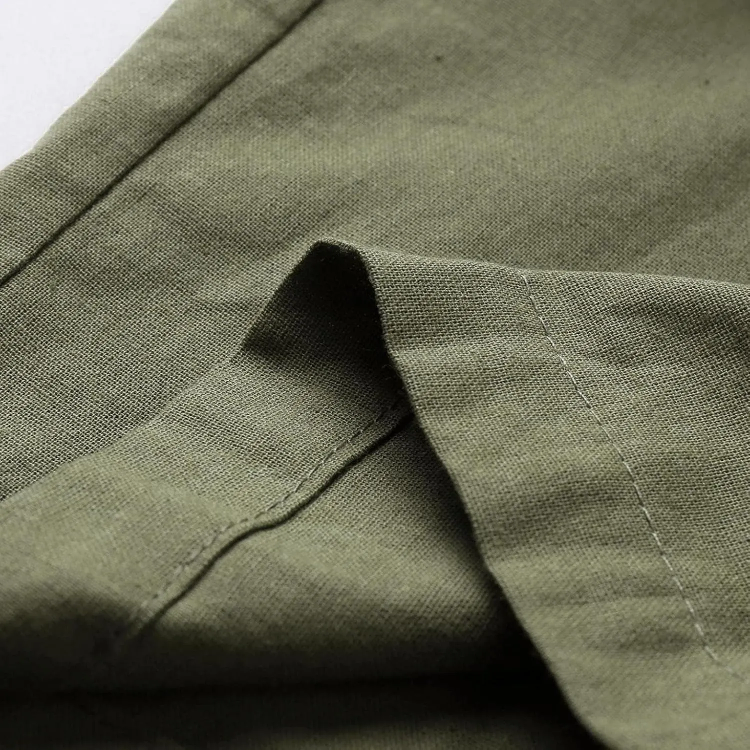 Mens Casual Linen Loose Fit Lightweight Pants Drawstring Summer Beach Yoga Pants Long Trousers