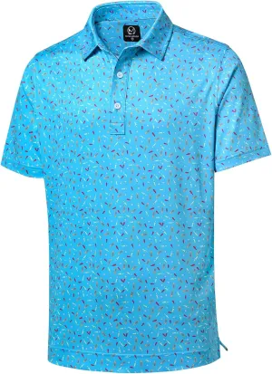 Mens Golf Shirt Moisture Wicking Dry Fit Mens Polo Shirts Dry Fit Performance Men's Golf Shirts Regular Fit Fashion Print