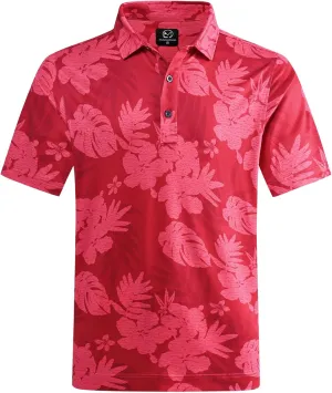 Mens Golf Shirt Moisture Wicking Dry Fit Mens Polo Shirts Dry Fit Performance Men's Golf Shirts Regular Fit Fashion Print
