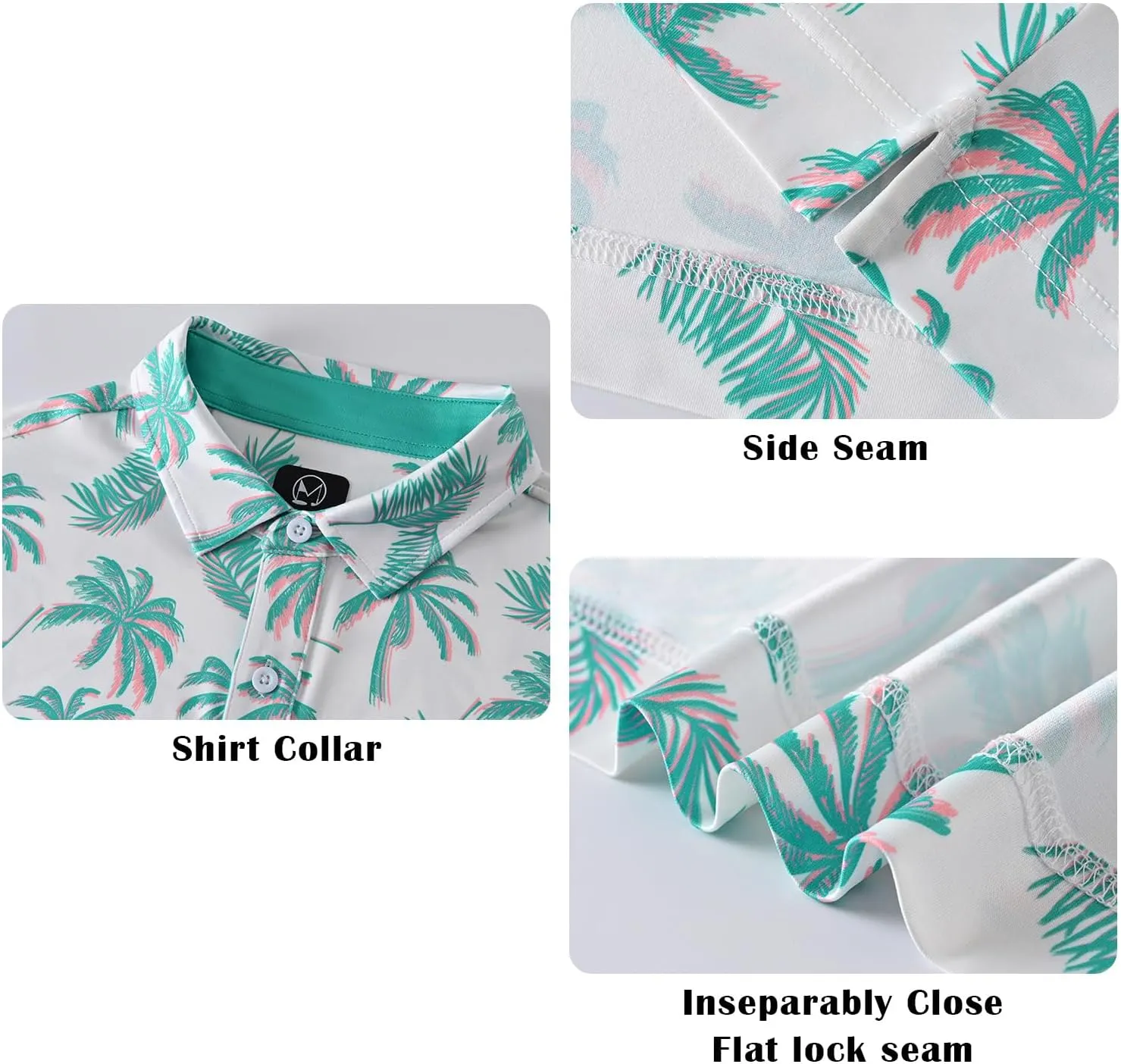 Mens Golf Shirt Moisture Wicking Dry Fit Mens Polo Shirts Dry Fit Performance Men's Golf Shirts Regular Fit Fashion Print