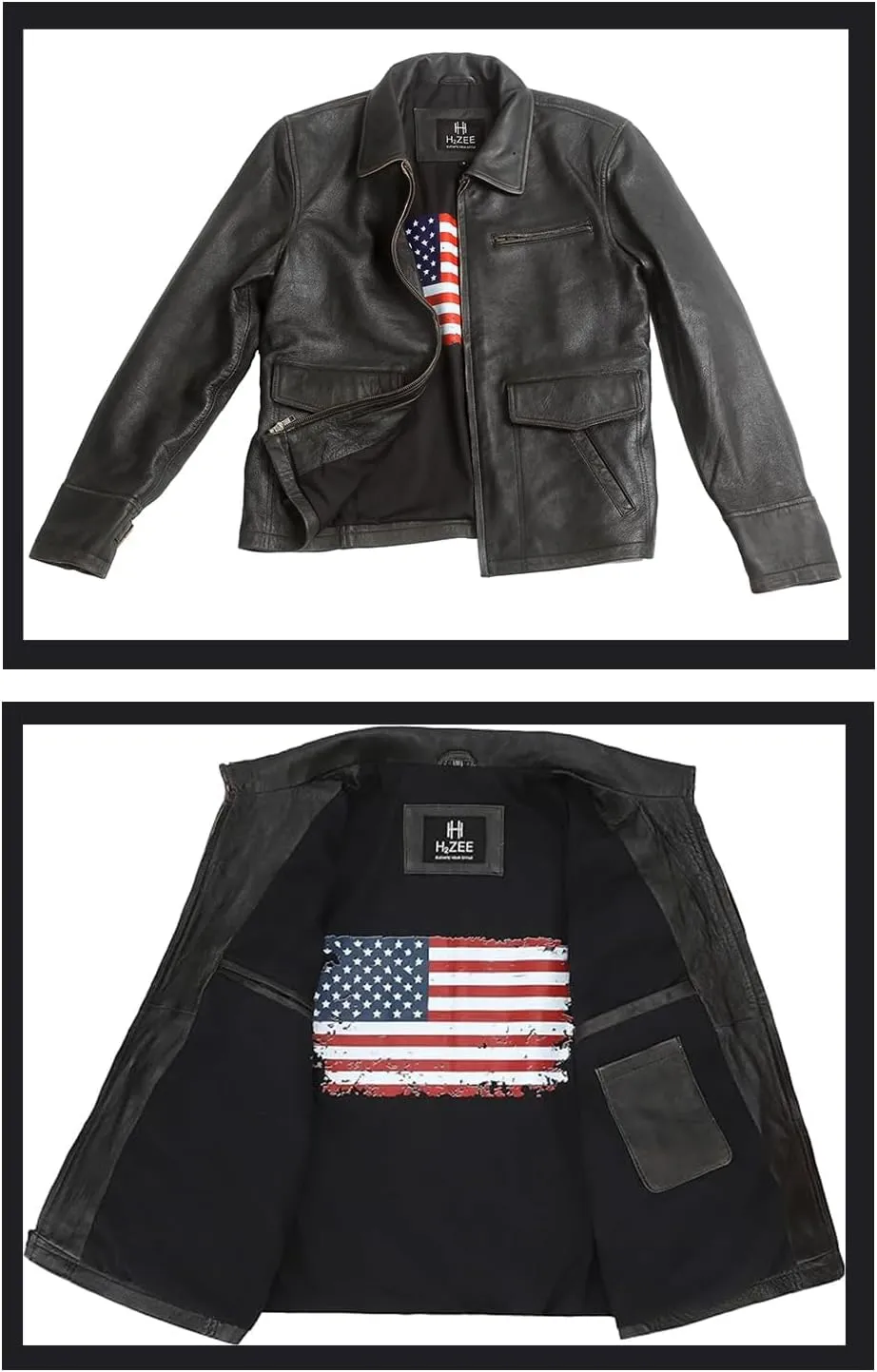 Mens Leather Jacket Black | Real Leather Biker Jacket With Distressed Exterior | Motorcycle Clothing in Vintage Styling