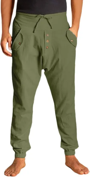 Mens Lightweight Casual Jogger Comfy Harem Slim Fit Adjustable Pants High Waist Joggers
