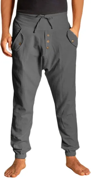 Mens Lightweight Casual Jogger Comfy Harem Slim Fit Adjustable Pants High Waist Joggers