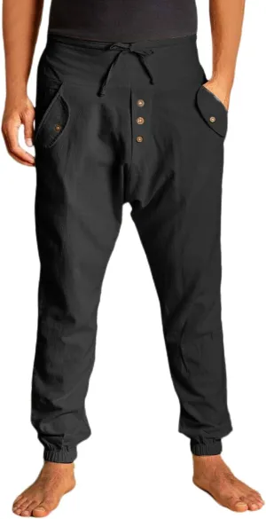 Mens Lightweight Casual Jogger Comfy Harem Slim Fit Adjustable Pants High Waist Joggers