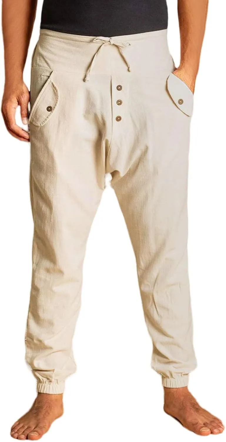 Mens Lightweight Casual Jogger Comfy Harem Slim Fit Adjustable Pants High Waist Joggers