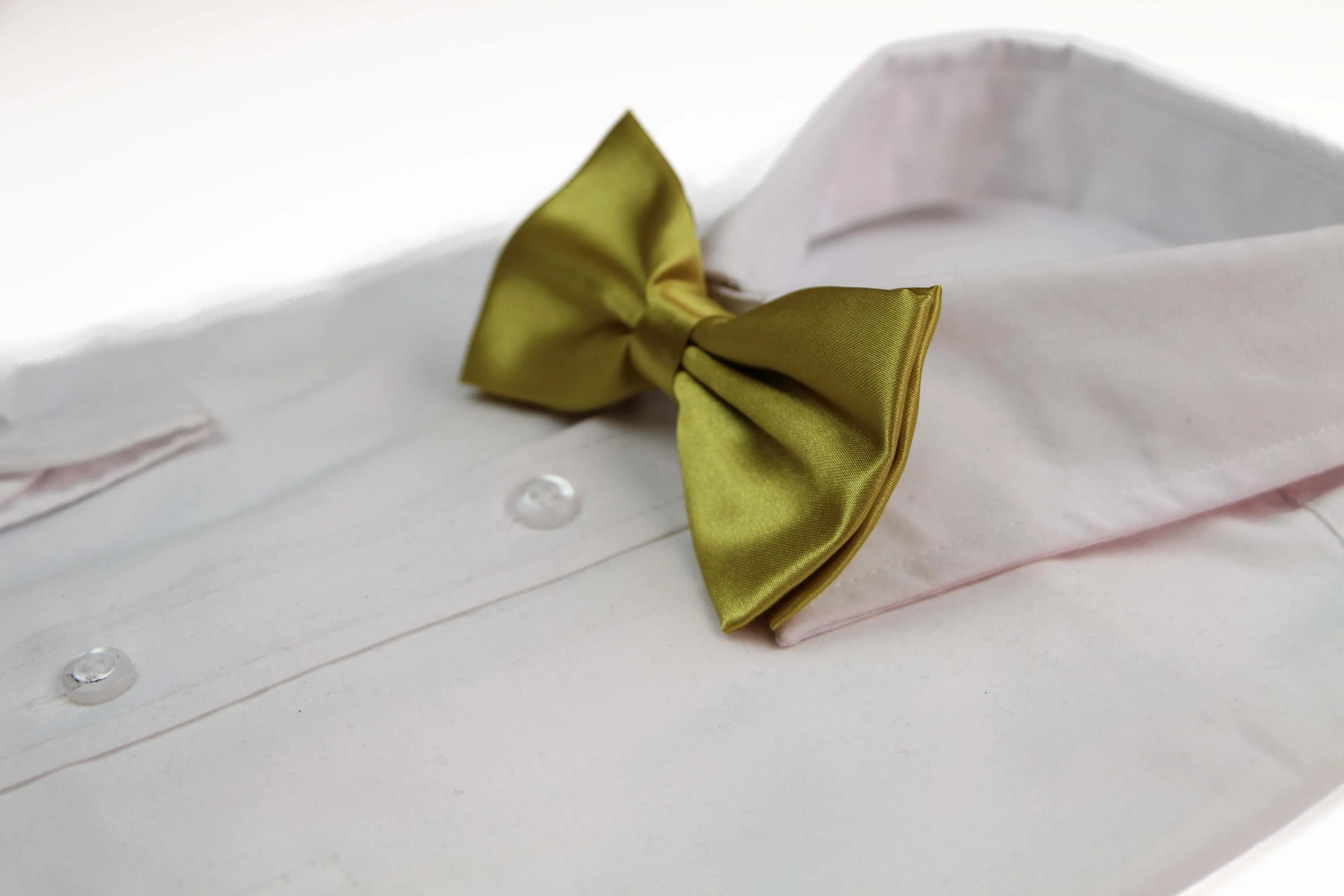 Mens Mustard Yellow Solid Plain Colour Bow Tie
