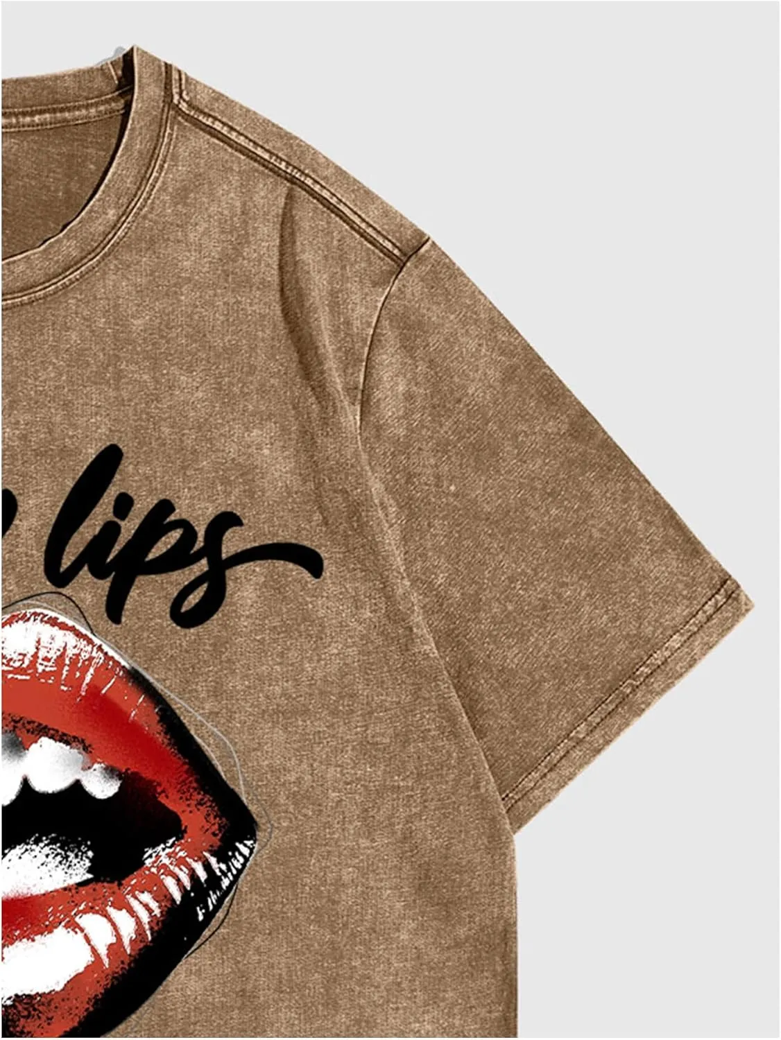 Men's Oversized Tshirts Short Sleeve Drop Shoulder Letter Graphic Tees Summer Crew Neck Tee Shirts