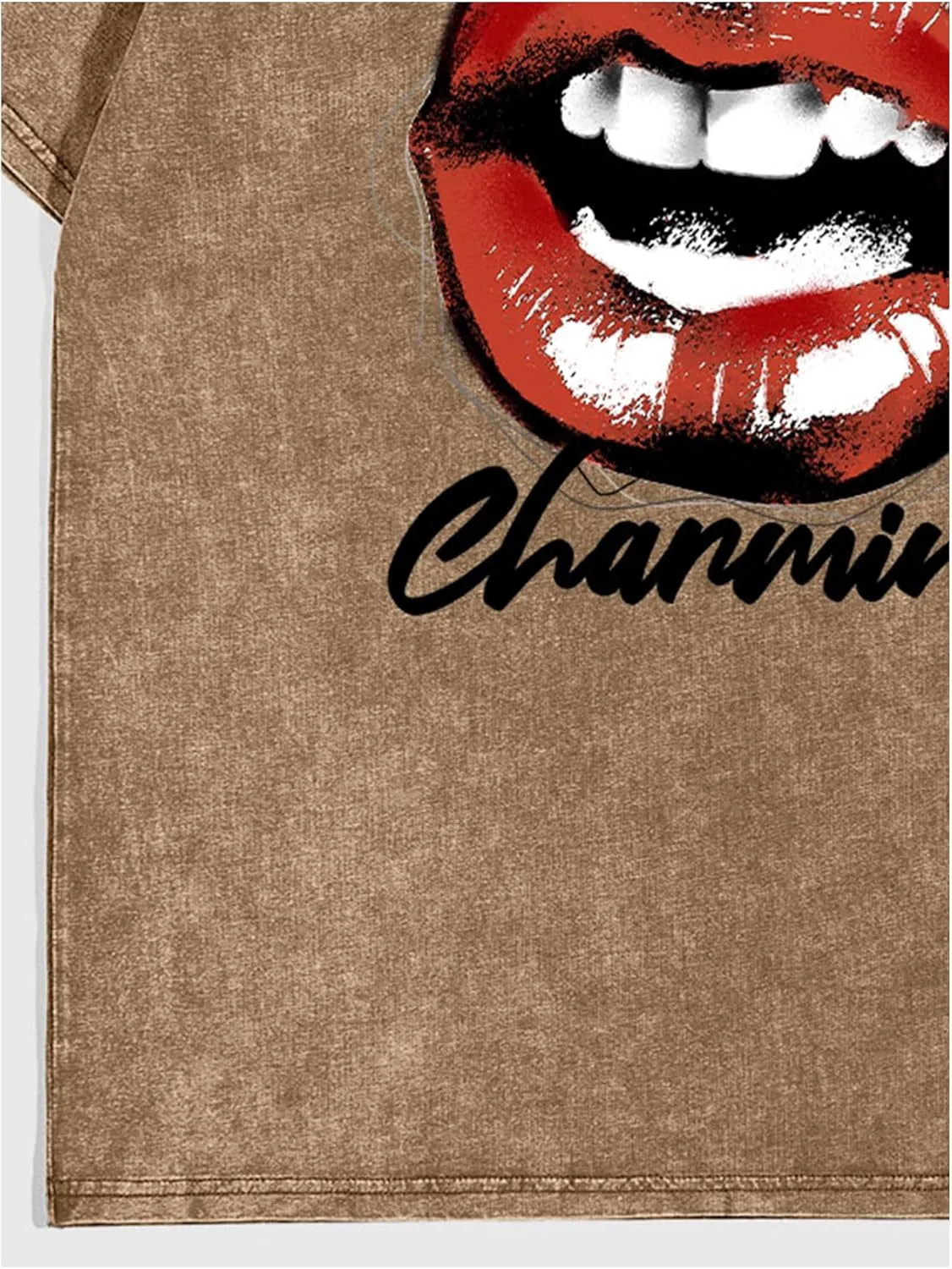 Men's Oversized Tshirts Short Sleeve Drop Shoulder Letter Graphic Tees Summer Crew Neck Tee Shirts