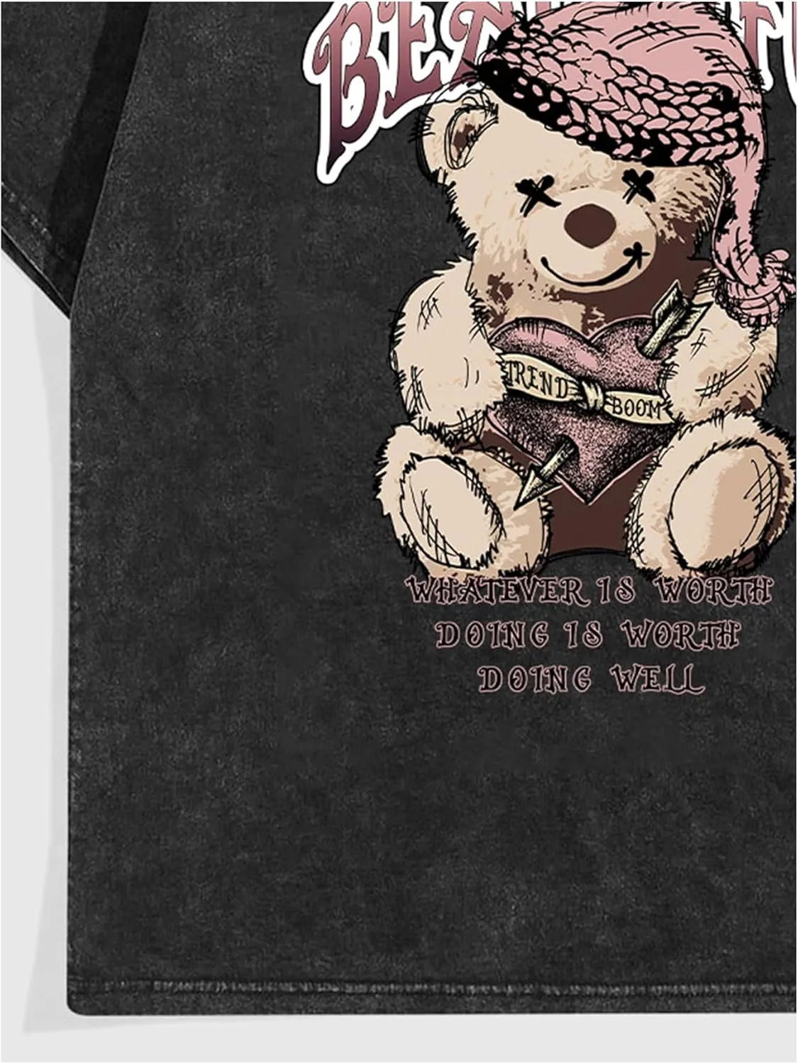 Men's Oversized Tshirts Short Sleeve Drop Shoulder Letter Graphic Tees Summer Crew Neck Tee Shirts