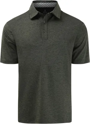 Men's Quick Dry Golf Polo Shirt Moisture Wicking Performance Short Sleeve Athletic Golf Shirts for Men
